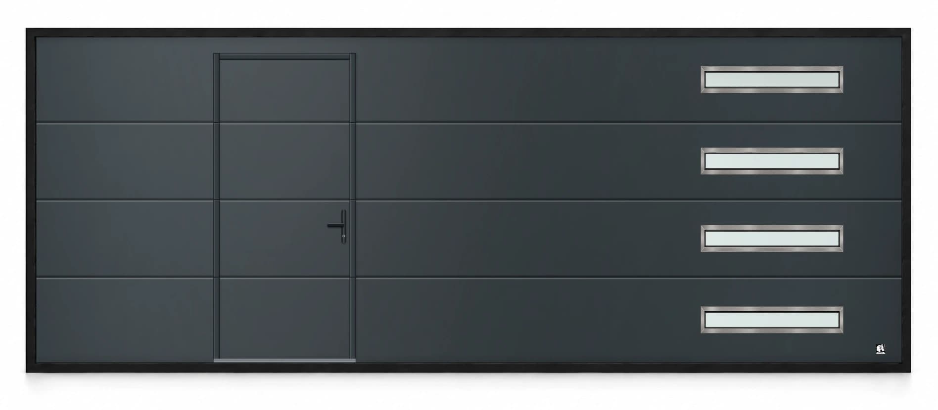 Walk Through garage door preview with an integrated pedestrian entrance