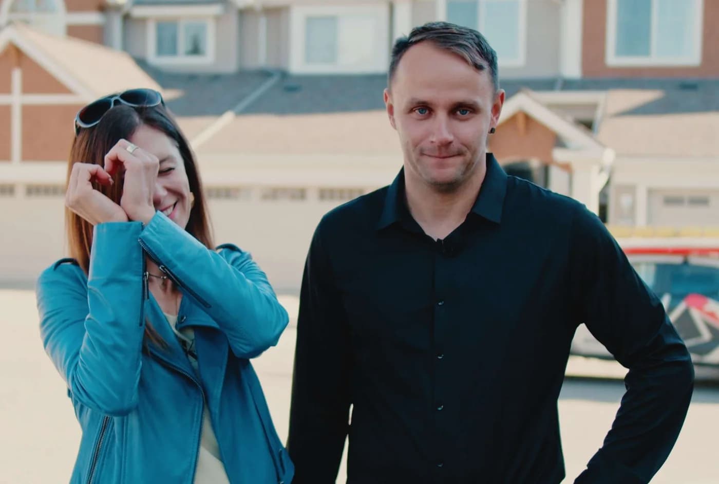 A candid photo of Stan and Marta outdoors