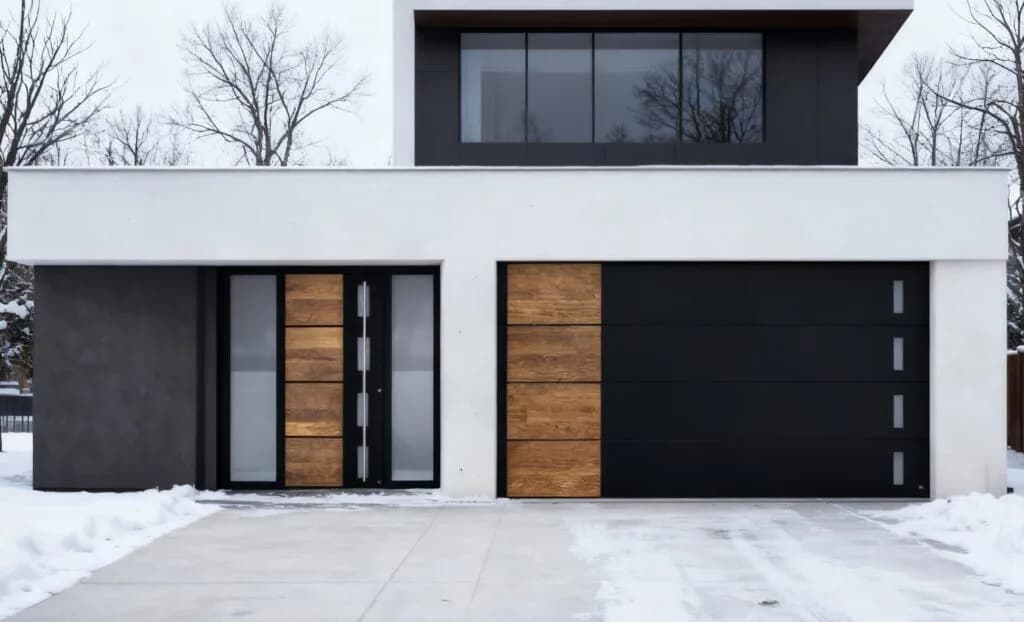Matching front door and garage door set Edmonton