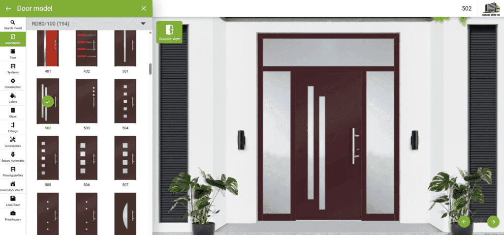Ryterna online door configurator