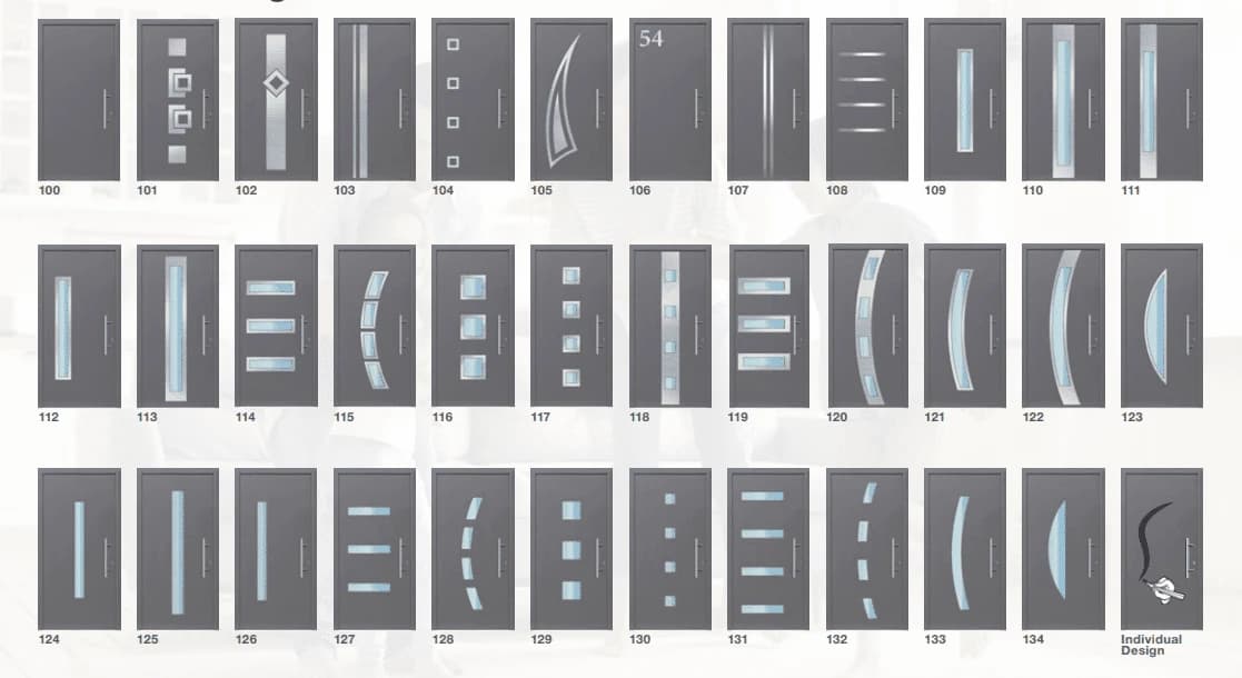 Selection from the Ryterna entry-door design library
