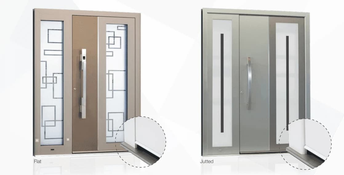 Ryterna entry-door frame and threshold configurations