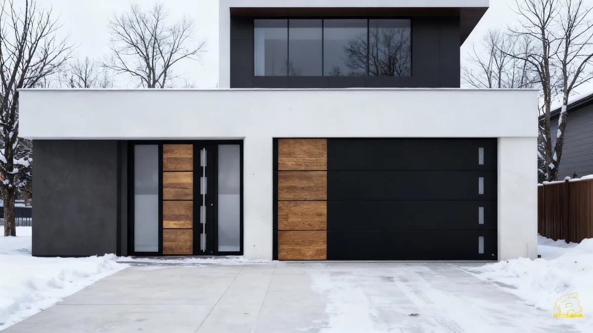 Contemporary residential overhead garage door