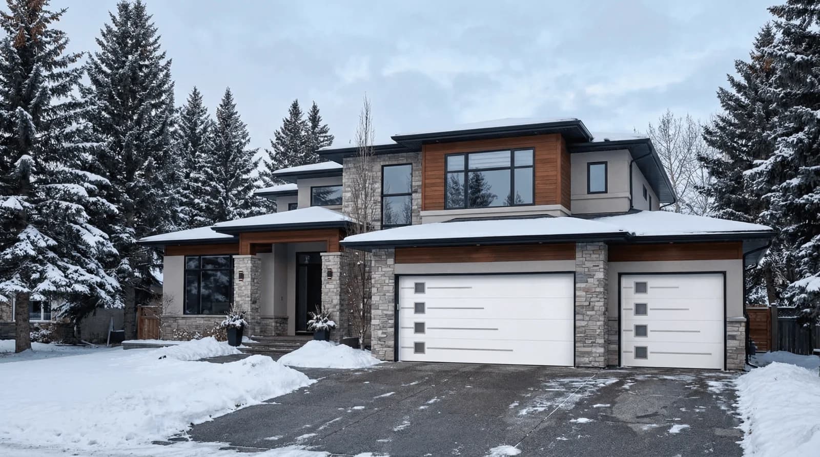 Custom residential garage door designs and finishes