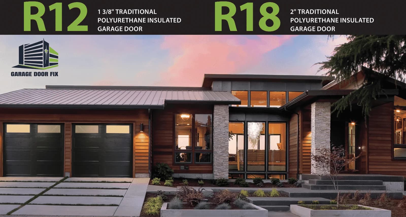 Straightforward insulated residential garage door