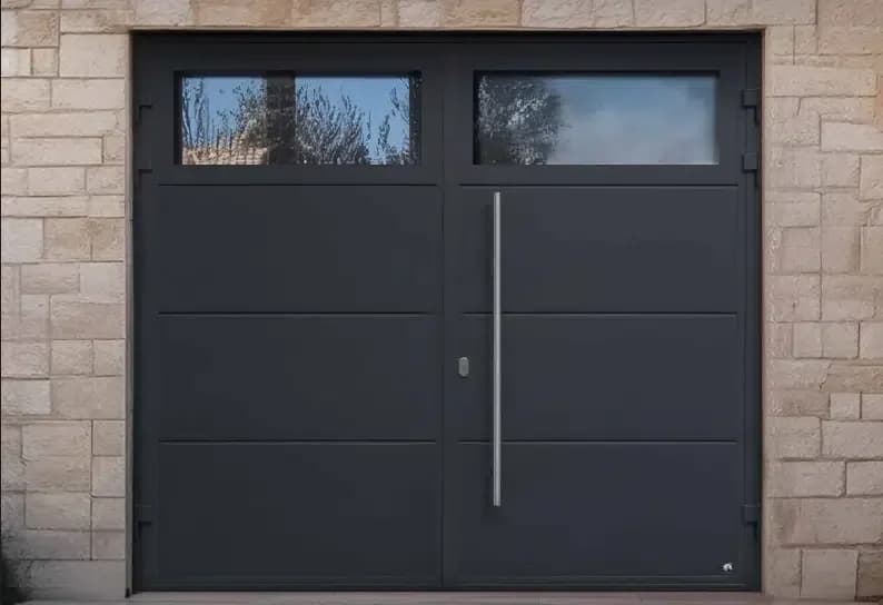 Traditional Ryterna side-hinged garage door with divided glazing