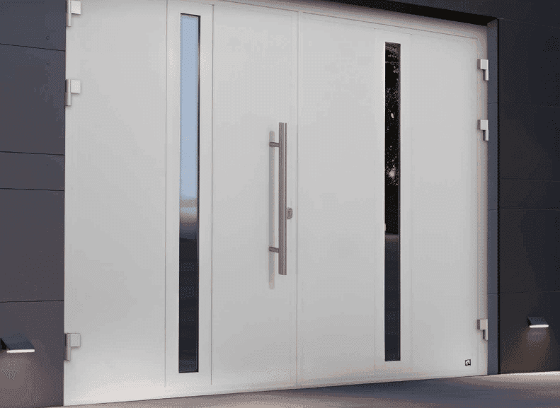Modern style side-hinged garage door