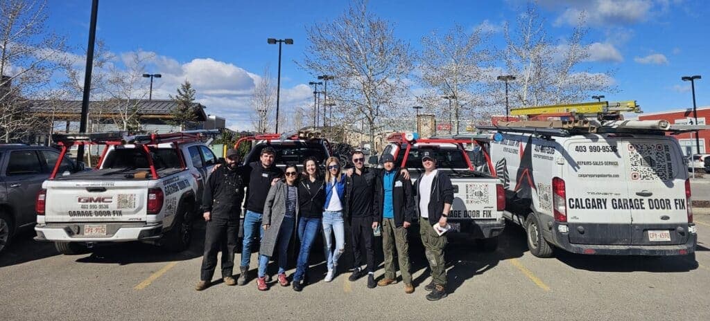 Garage Door Fix team and service vehicles