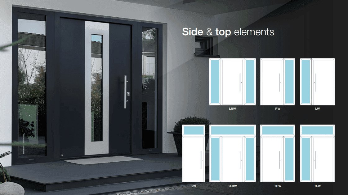Entry door configurations and sidelight options