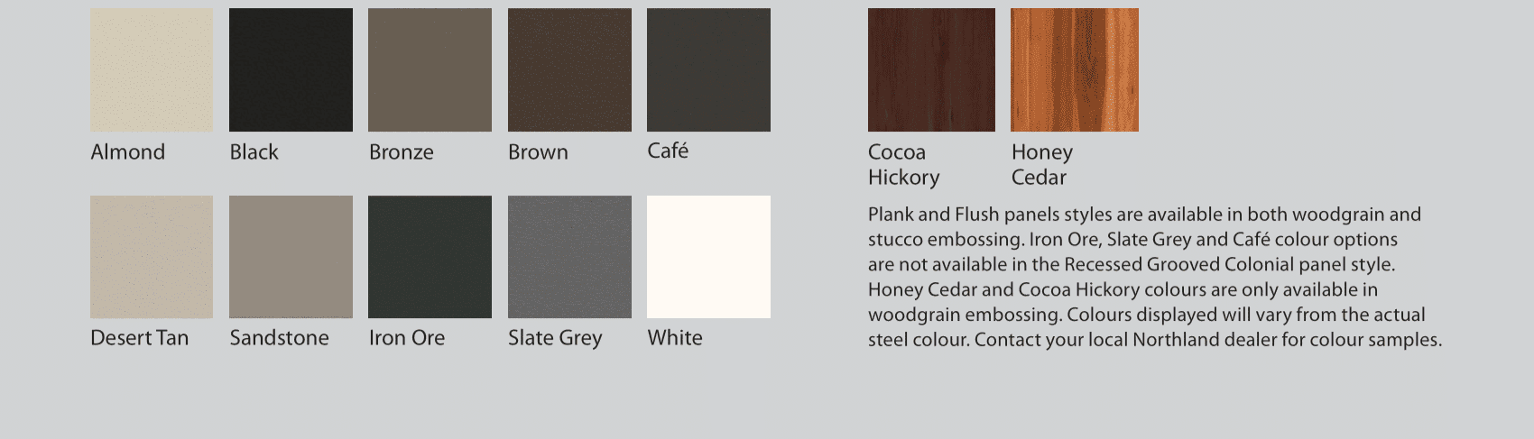 Northland garage door color options for Edmonton homes