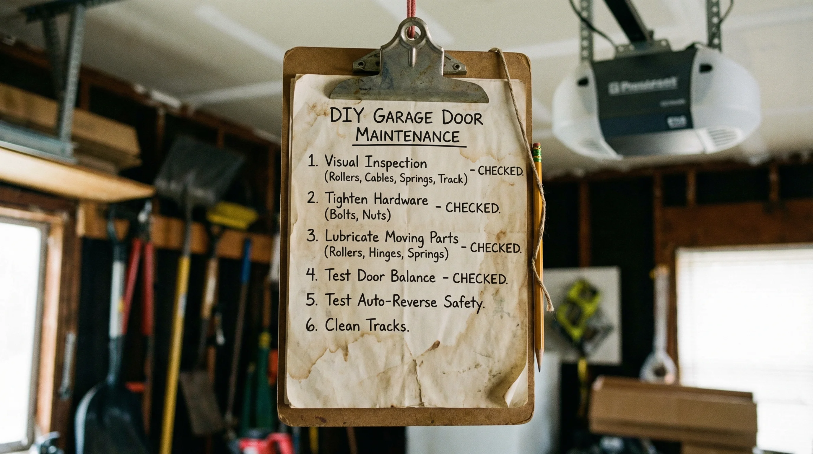 Garage Door Maintenance Checklist