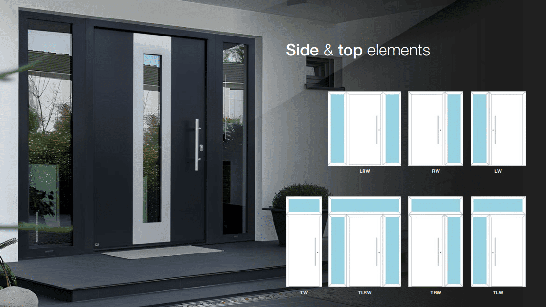 Entry door configurations and sidelight options